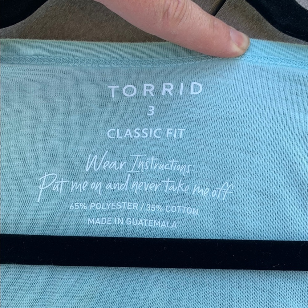 Torrid Classic Fit Light Blue Top - Picture 2 of 4
